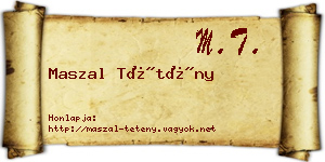 Maszal Tétény névjegykártya